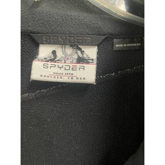 Spyder Gray Black Bandit Fleece Jacket Full Zip Mens XL Polar Marble - Picture 3 of 5
